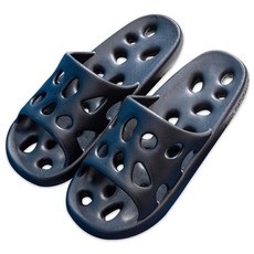 I-Rivet打孔客廳浴室拖鞋, 黑色, 1個