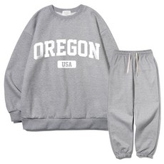 ezy studio Oversize版型訓練Oregon USA雙層大學T + 長褲套裝