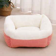 PASTEL PET 寵物彩色羅紋溫暖超細纖維坐墊, 粉紅色, 1個