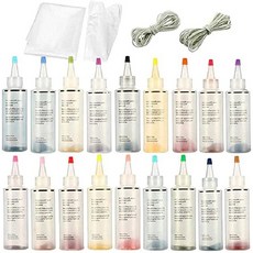 Life Workshop 美術用品 染色染料 54入 + 橡皮筋 + 手套 + 桌布 套組, 18色