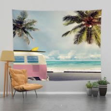 Misoroun北歐風格壁掛背景牆面裝飾海報, 海灘巴士