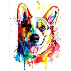 밀스턴 비즈 DIY 5D 강아지 보석십자수 인테리어, 혼합색상, 1개