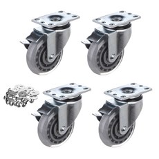 T-REX CASTER 125mm 旋轉煞車 高彈性腳輪 P505S-6B 4入 + 華司 + 十字螺絲, 1套