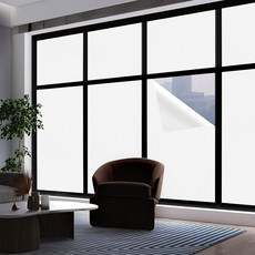 ECKOREA 無膠靜電窗戶貼膜 遮陽隔熱 水貼式遮光窗貼, 遮光白