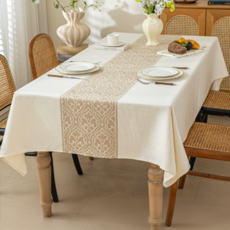 마미루 심플한 포인트 테이블 식탁보, 디자인 13, 1개, 140 x 220 cm