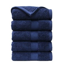 CLAUMAN 頂級飯店毛巾 190g 精梳棉, 經典藍, 5個