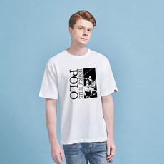 비버리힐스폴로클럽 남성용 통기성 다크 픽쳐 라운드 반팔 티셔츠 CPS9T24