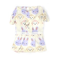 小狗款棉質動物圖案連身裙, 黃色