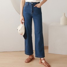 Murielle 女款後鬆緊帶修身寬版丹寧牛仔褲