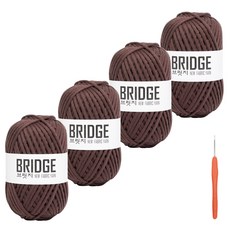 Yana Bridge 針織線 80g x 4p + Sarah 羊毛鉤針 No.8/0 套裝, 216赤褐色（針織線），隨機發貨（鉤針）