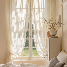 미미솔레 하늘하늘 쉬폰 프릴 침실 거실 커튼 봉집형