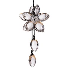 花朵水晶吊墜, 白色的, 1個