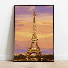 Play about DIY 名畫繪製組合 40 x 50 cm, 晚霞與艾菲爾鐵塔 (MG037)