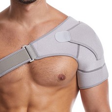A-ZEAL 可調節綁帶加壓護肩 自由調節 穩定舒適 男女適用, 灰色, 1件