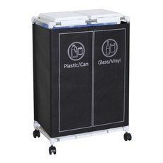 Sense2030 1層Bling Home附蓋分類回收桶 2入, 白色, 1個