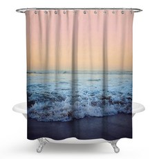 浪漫海灘浴室浴簾 款式1 150 x 180 cm L09, 1個