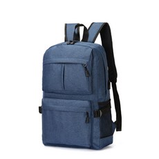 JH Company 素色側邊網帶後背包, 藍色