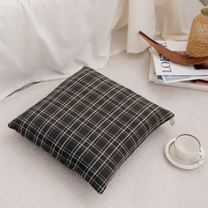 CASA VERDE 布里斯托格紋方形坐墊 含棉芯, 棕色