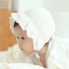 woojooi 兒童用貝利楊柳棉蕾絲軟帽 帽子