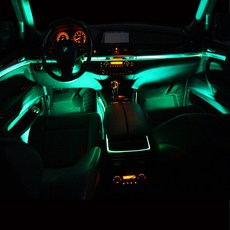 VISANG 汽車氛圍燈光纖LED線 2p + 腳踏燈LED線 4p + 光纖6m + 遙控器 + 橡膠塞 4p 套組 適用所有車型, 1套