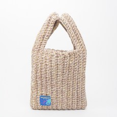 MystiKotita DIY Miuvel 翻蓋包 天鵝絨紗線 毛絨混紡紗 編織包製作 編織 DIY 材料包, 米色 + 牛奶黃, 1個