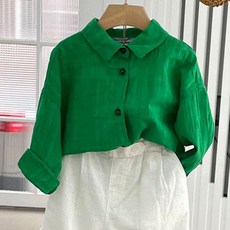 Neul兒童格紋夏季長袖襯衫