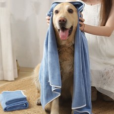 Kindmyzzoo 寵物沐浴毛巾, 藍色, 1個