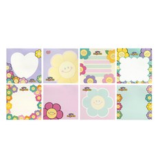 Pinkfoot Happy Flower便利貼 8款, 混色, 1組