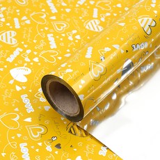 심쿵하트 증착 포장지 대 53cm x 17m, 옐로우, 1개