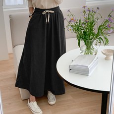 Borimam 燈芯絨彈性孕婦長裙 J074