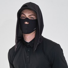 sun maskin 高爾夫球遮陽連帽面罩 可拆式, 黑色