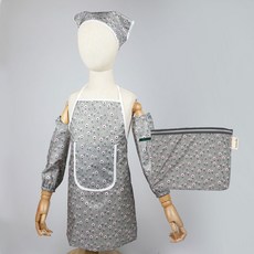 BEBE CHOUETTE 兒童防水圍裙頭巾袖套收納袋組