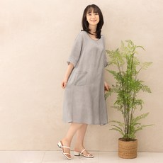 Yeonliji 女款人造絲自然加工七分連身裙 TOPL00