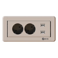 BIS 手動多轉插座 2 爪香檳金 BID-202M, 1個