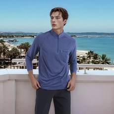 男士彈性高領高爾夫T恤 NILB232