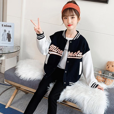 孩童經典印花棒球外套