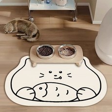 Oliwell 貓咪寵物餐墊 30 x 40 cm, 1個, 白色