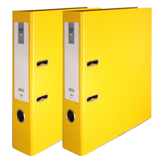 위즈오피스 LA 레버아치바인더 민 7cm, 2개, 옐로우