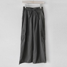 qnigirls 女款兩穿工裝鬆緊寬版束口褲