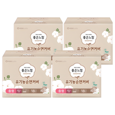 [箱裝][Good Feel] 有機純棉表層 超薄衛生棉 翅膀型 中型 18片x4包, 中型(24cm), 18片, 4包