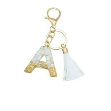 엠제이 이어폰 케이스 휴대폰 줄 알파벳 이니셜 태슬장식 키링, A, 1개