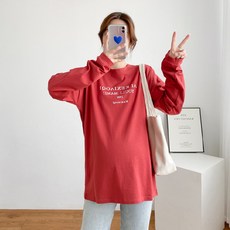 孕婦大尺碼字樣長袖上衣