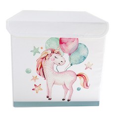 嘟嘟藝術 連蓋式玩具收納盒, 8 氣球與獨角獸