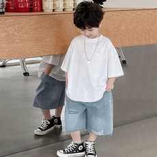 CONTIKIDS 男童Y字七分牛仔褲