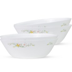 Bacile 野花冷麵碗, 4個, 白色