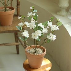벚꽃나무 조화 화분 세트, 화이트, 1세트
