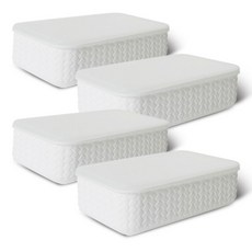 Market Plan藤編生活收納箱 S, 白色的, 4個