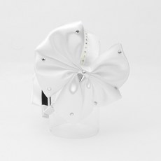 블루밍오브빔보빔바 여아용 샤틴 큐빅 리본 헤어밴드