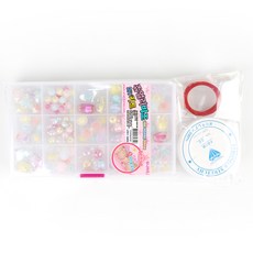 Uniart 珠寶串珠手鍊項鍊DIY套組, 1套, 混合(串珠), 隨機出貨(緞帶, 釣魚線)