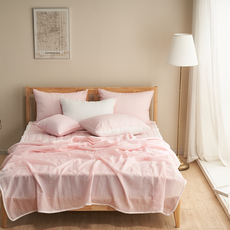 BED&DECO 華夫格泡泡紗涼被, Peach
